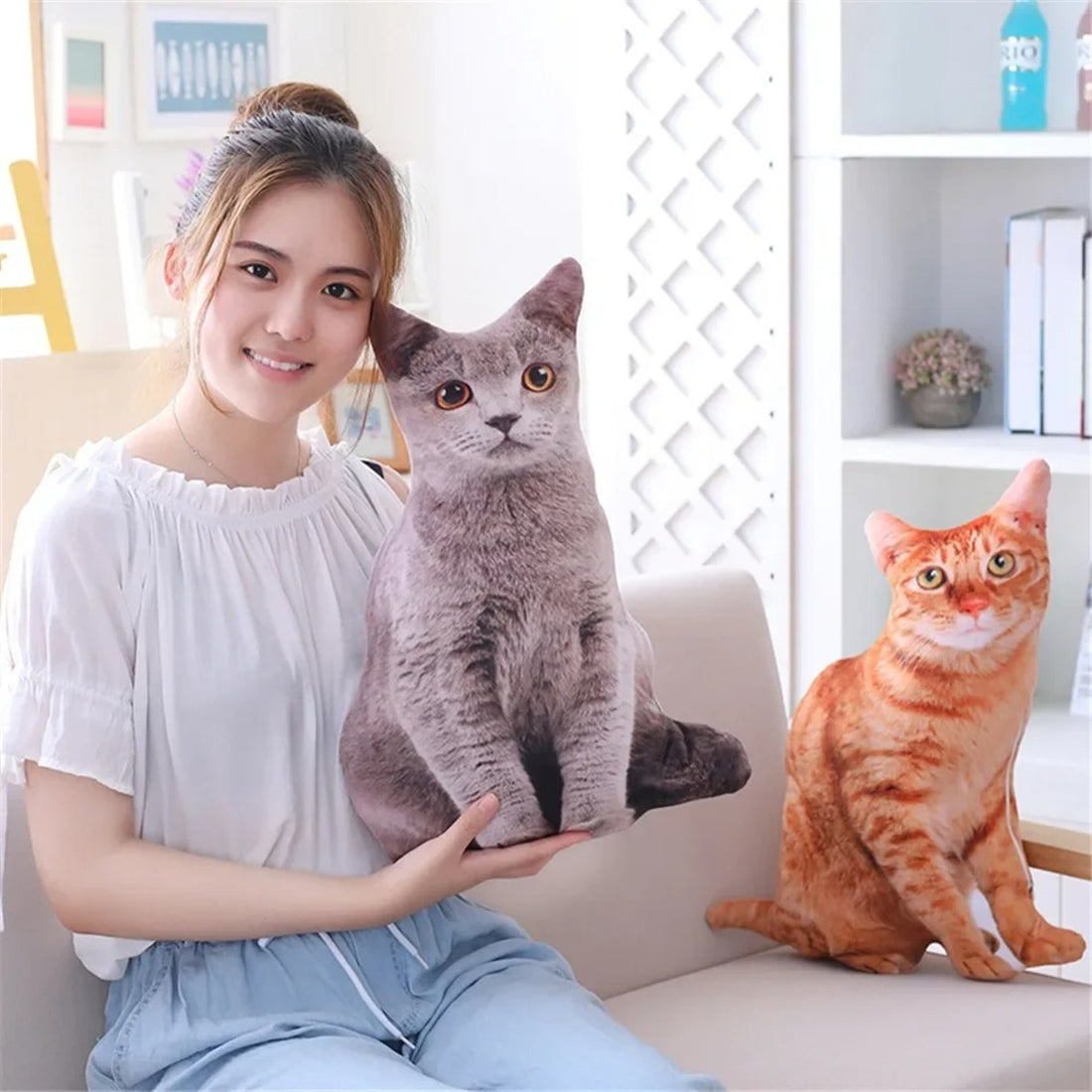 Stuffed Cat Toy Pillow Cute Plush for Sleeping and Decor 327253