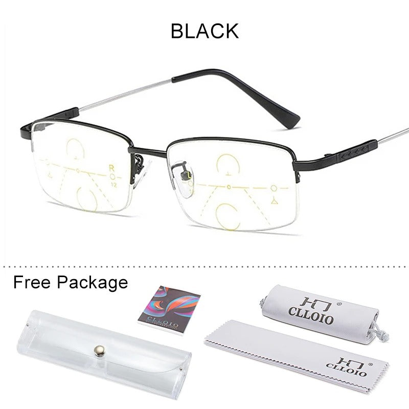 Titanium Multifocal Reading Glasses With Blue Light Protection