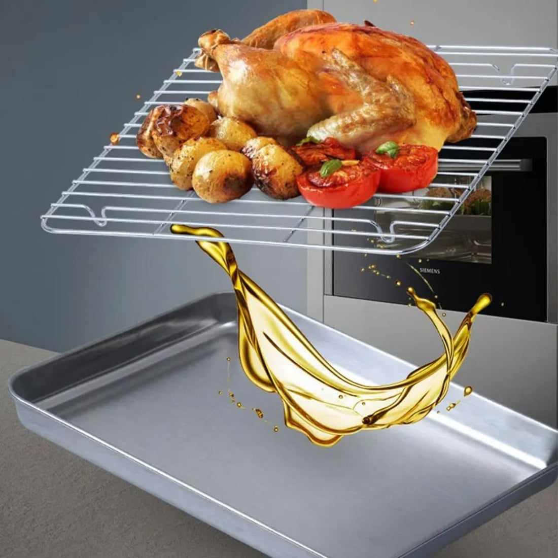 Multipurpose Cooling Rack for Baking with Oven Tray Stainless Steel Set 1005005606177094-al