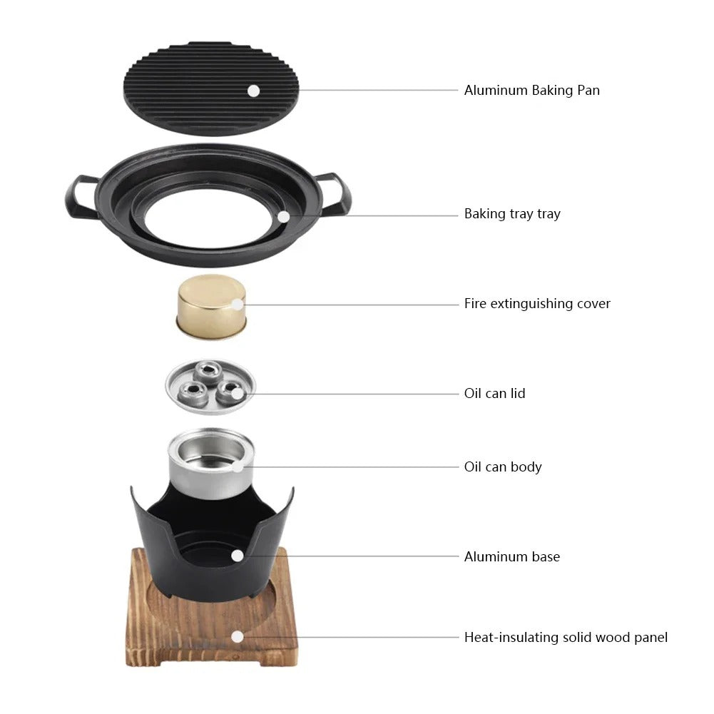 Mini BBQ Alcohol Stove Grill for One Person 68320937-a
