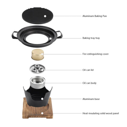 Mini BBQ Alcohol Stove Grill for One Person 68320937-a