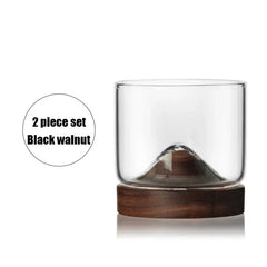 Wooden Mountain Whiskey Glass Bottom