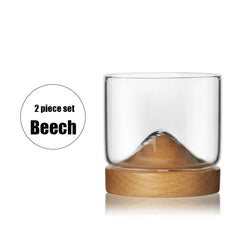 Wooden Mountain Whiskey Glass Bottom