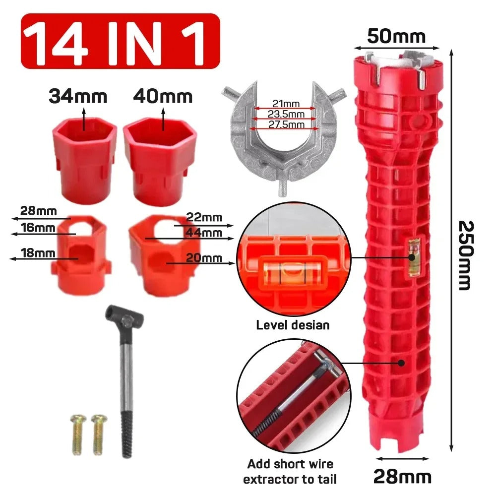 Anti-Slip 8 In 1 Kitchen Repair Plumbing Tool Flume Wrench Sink Faucet Key Plumbing Pipe 26795442-5