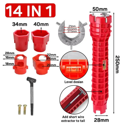 Anti-Slip 8 In 1 Kitchen Repair Plumbing Tool Flume Wrench Sink Faucet Key Plumbing Pipe 26795442-5