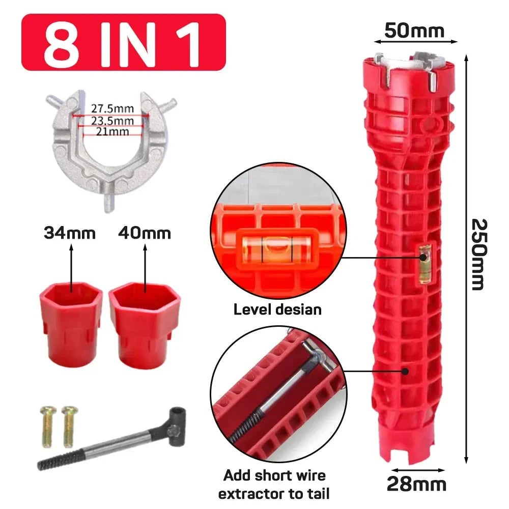 Anti-Slip 8 In 1 Kitchen Repair Plumbing Tool Flume Wrench Sink Faucet Key Plumbing Pipe 26795442-5