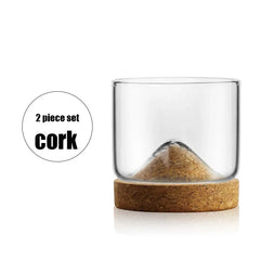 Wooden Mountain Whiskey Glass Bottom