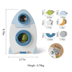 Wooden Rocket Shape Sorter - Early Learning Toy For Toddlers