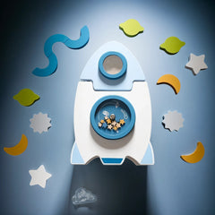 Wooden Rocket Shape Sorter - Early Learning Toy For Toddlers