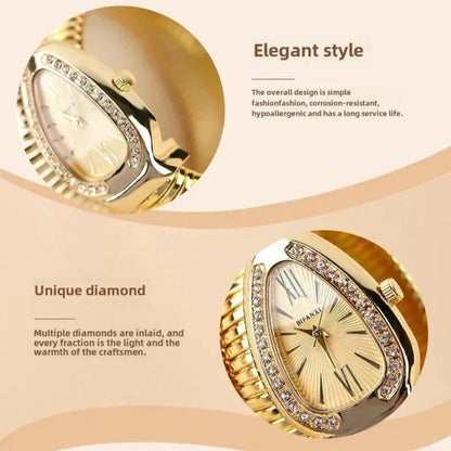 Women's Fashion Watch – Luxury Snake Bracelet Watch, Quartz Movement, Gift for Her