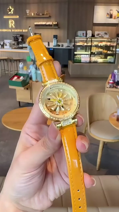 Gold-Tone Women's Watch With Yellow Strap 23mm