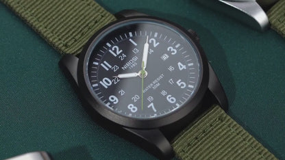 Military Nylon Band Luminous Quartz Sports Watch 40mm