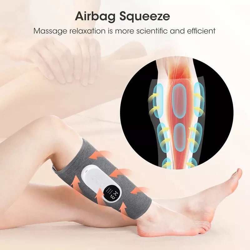 Portable Cordless Leg Massager With Air Compression And Heat