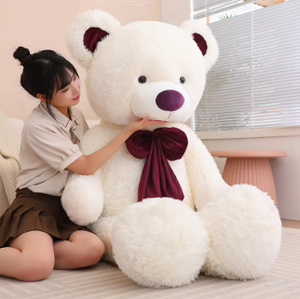 Tezituor Big Teddy Bear,52'' Giant Stuffed Animal Plush,Light Brown Soft Gifts For Valentine, Christmas, Birthday.