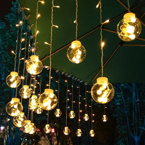 Solar Outdoor Pendant String Lights, Waterproof For Garden Décor