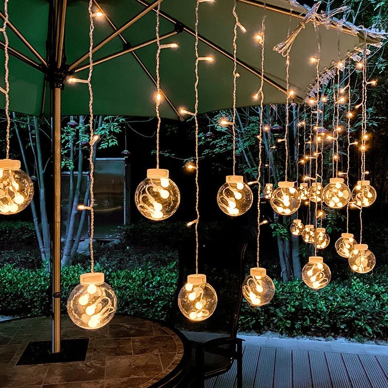 Solar Outdoor Pendant String Lights, Waterproof For Garden Décor