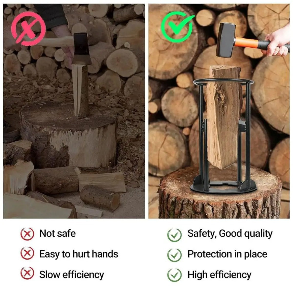 Heavy-Duty Kindling Splitter – Manual Firewood Log Splitter for Safe and Easy Wood Cutting SH1751817214987861000