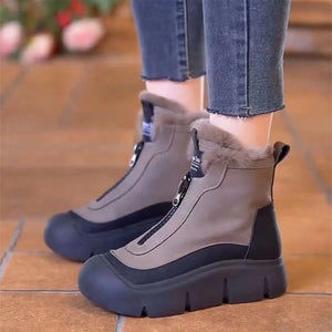 Women'S Waterproof Warm Zipper Snow Boots