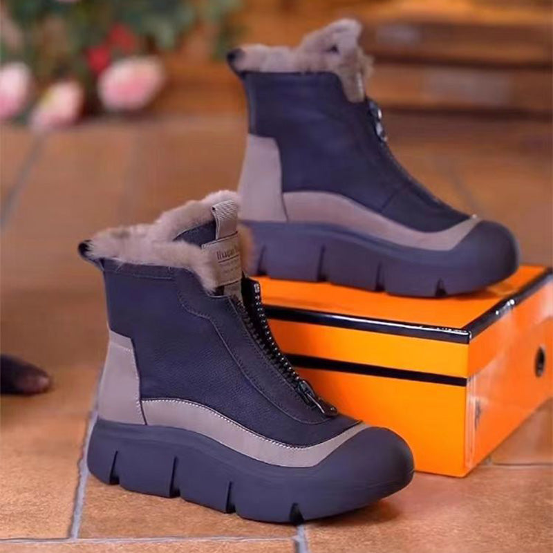 Women'S Waterproof Warm Zipper Snow Boots