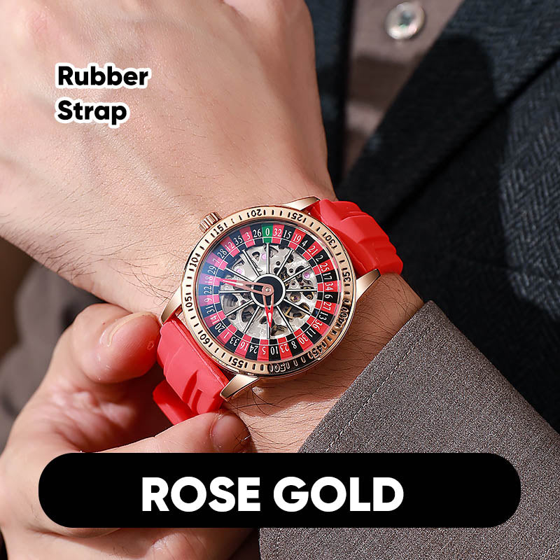 Men'S Waterproof Luminous Roulette Skeleton Automatic Mechanical Watch 9699500589358-1