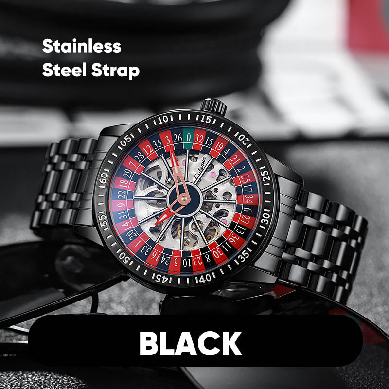 Men'S Waterproof Luminous Roulette Skeleton Automatic Mechanical Watch 9699500589358-1