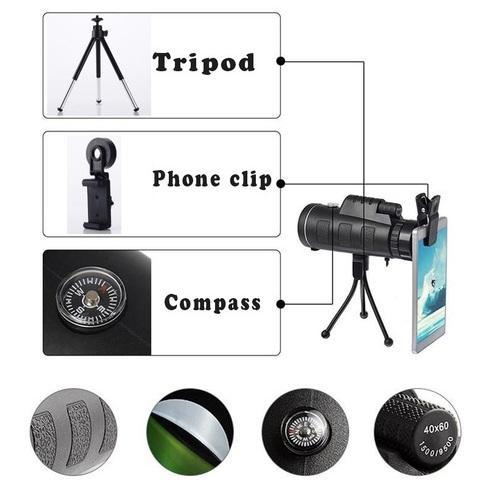 Starscope Monocular - High Power 4K Monocular With Mobile Holder &Amp; Tripod - Military Grade