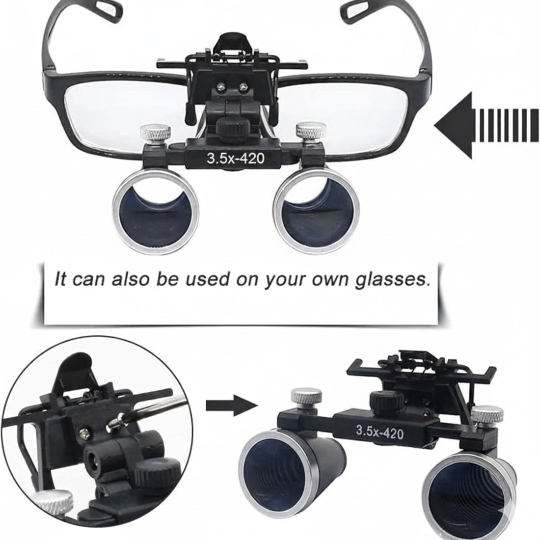 Dental Loupes Magnifier with & LED Headlight for Precision Work 9840492413249-1