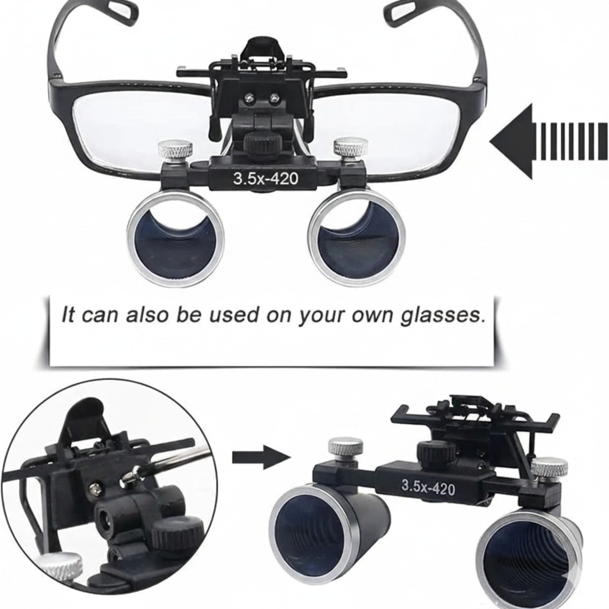 Dental Loupes Magnifier with & LED Headlight for Precision Work 9840492413249-1