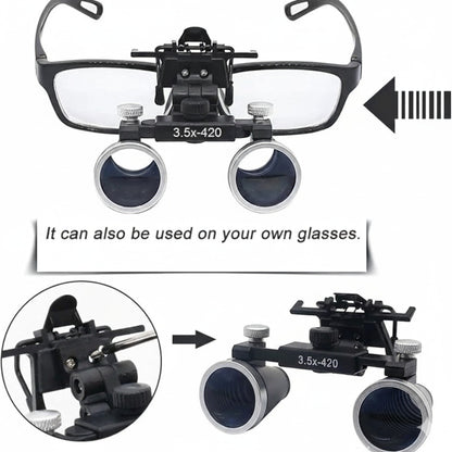Dental Loupes Magnifier with & LED Headlight for Precision Work 9840492413249-1