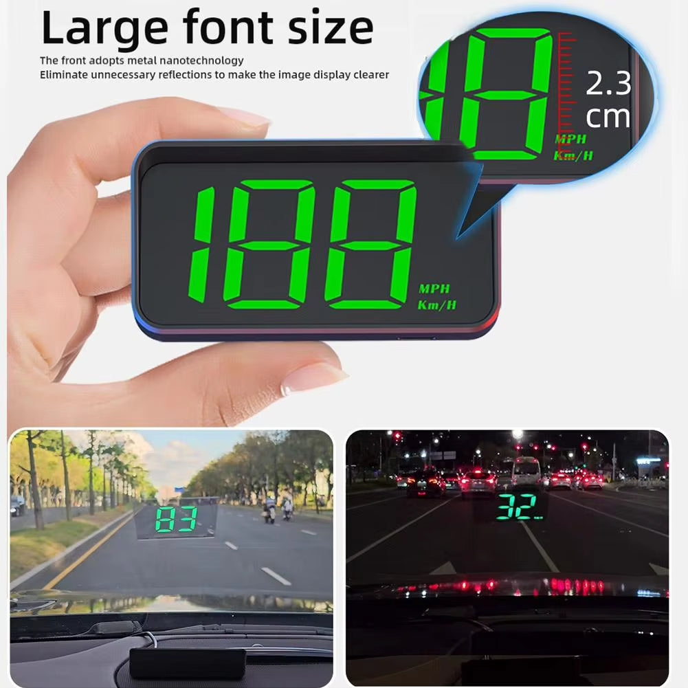 GPS HUD Display for Car Windshield Speedometer 1005008300383091-White KMH