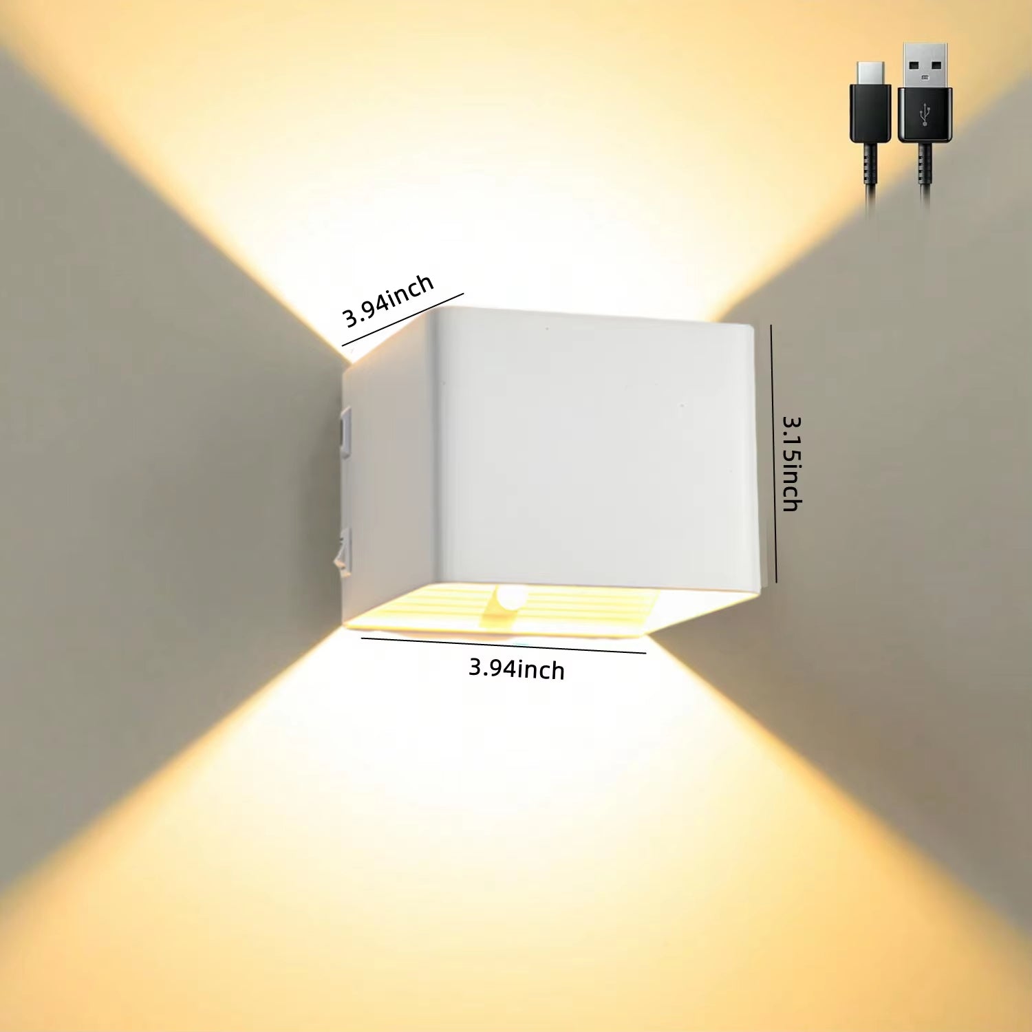 Wireless Rechargeable Wall Lamp - Adjustable Up & Down Light, USB Powered for Home Decor & Cozy Ambiance 9950225989953-1