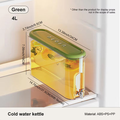 Refrigerator Cold Water Dispenser - 4L Fruit Tea Jug with Tap for Home Beverages V888-ELOSUNG11991