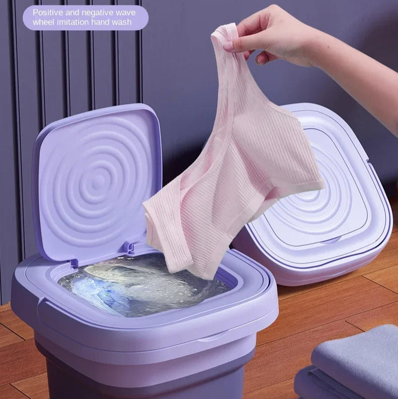 Electric Portable Washing Machine for Travel and Underwear – 8L Mini Folding Design 338423