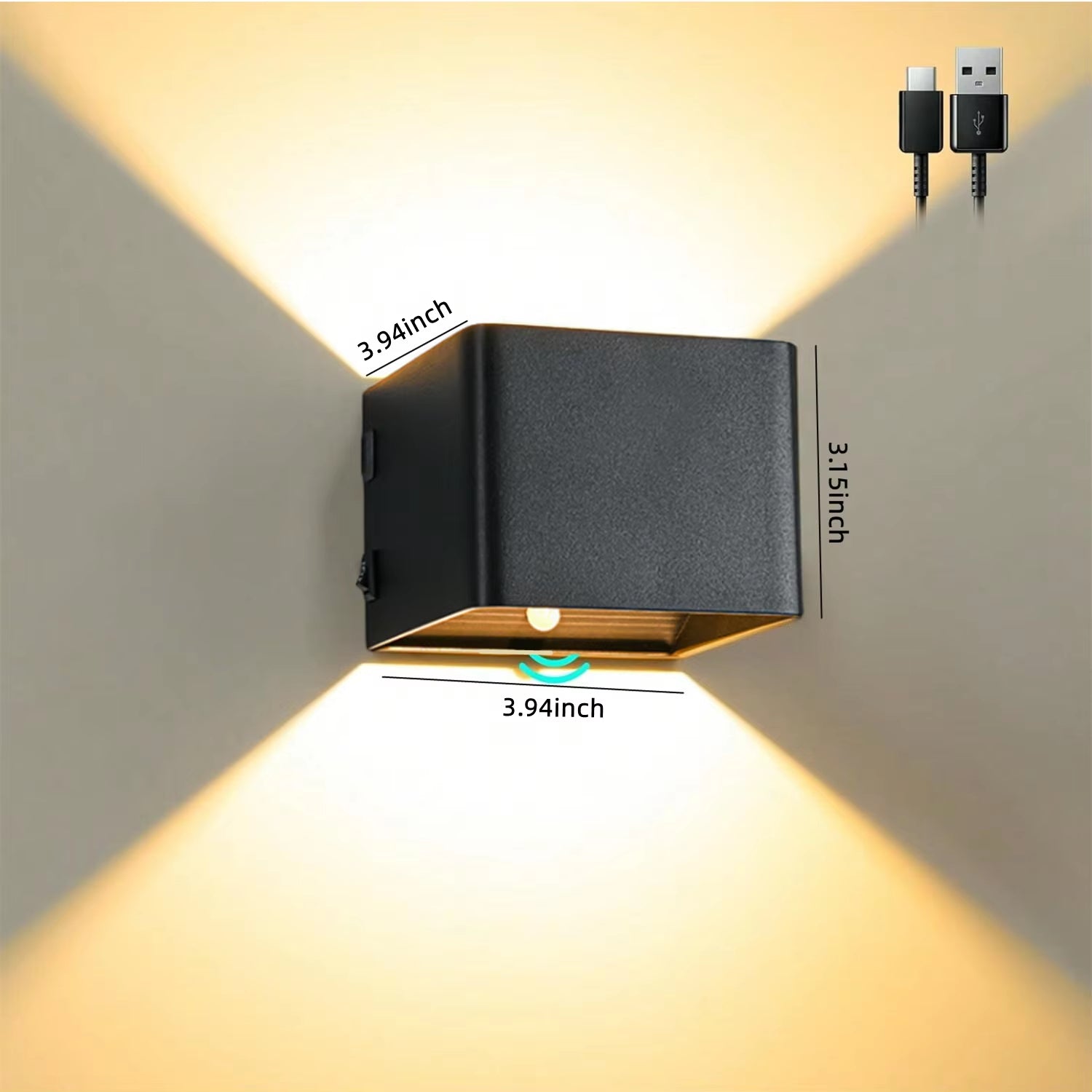 Wireless Rechargeable Wall Lamp - Adjustable Up & Down Light, USB Powered for Home Decor & Cozy Ambiance 9950225989953-1