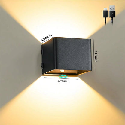 Wireless Rechargeable Wall Lamp - Adjustable Up & Down Light, USB Powered for Home Decor & Cozy Ambiance 9950225989953-1