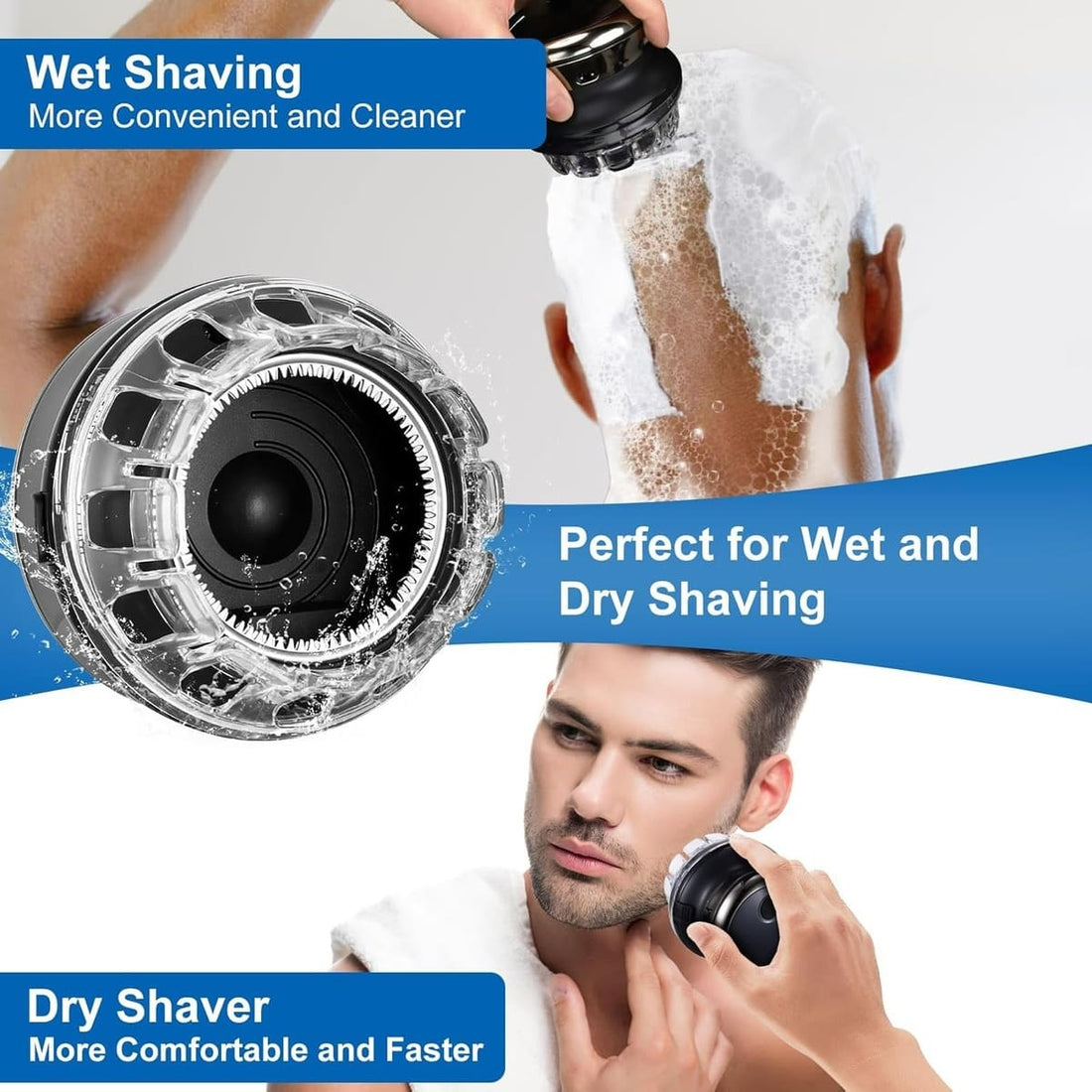 Rotary Round Hair Clippers – UFO Design for Men’s Self Haircuts 1005006723977571_Silver