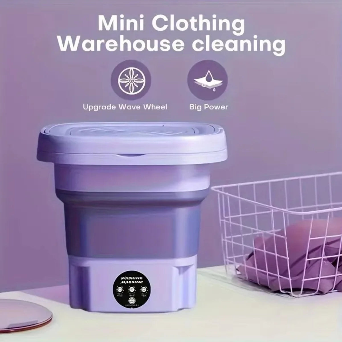 Electric Portable Washing Machine for Travel and Underwear – 8L Mini Folding Design 338423