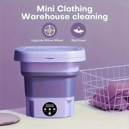 Electric Portable Washing Machine for Travel and Underwear – 8L Mini Folding Design 338423