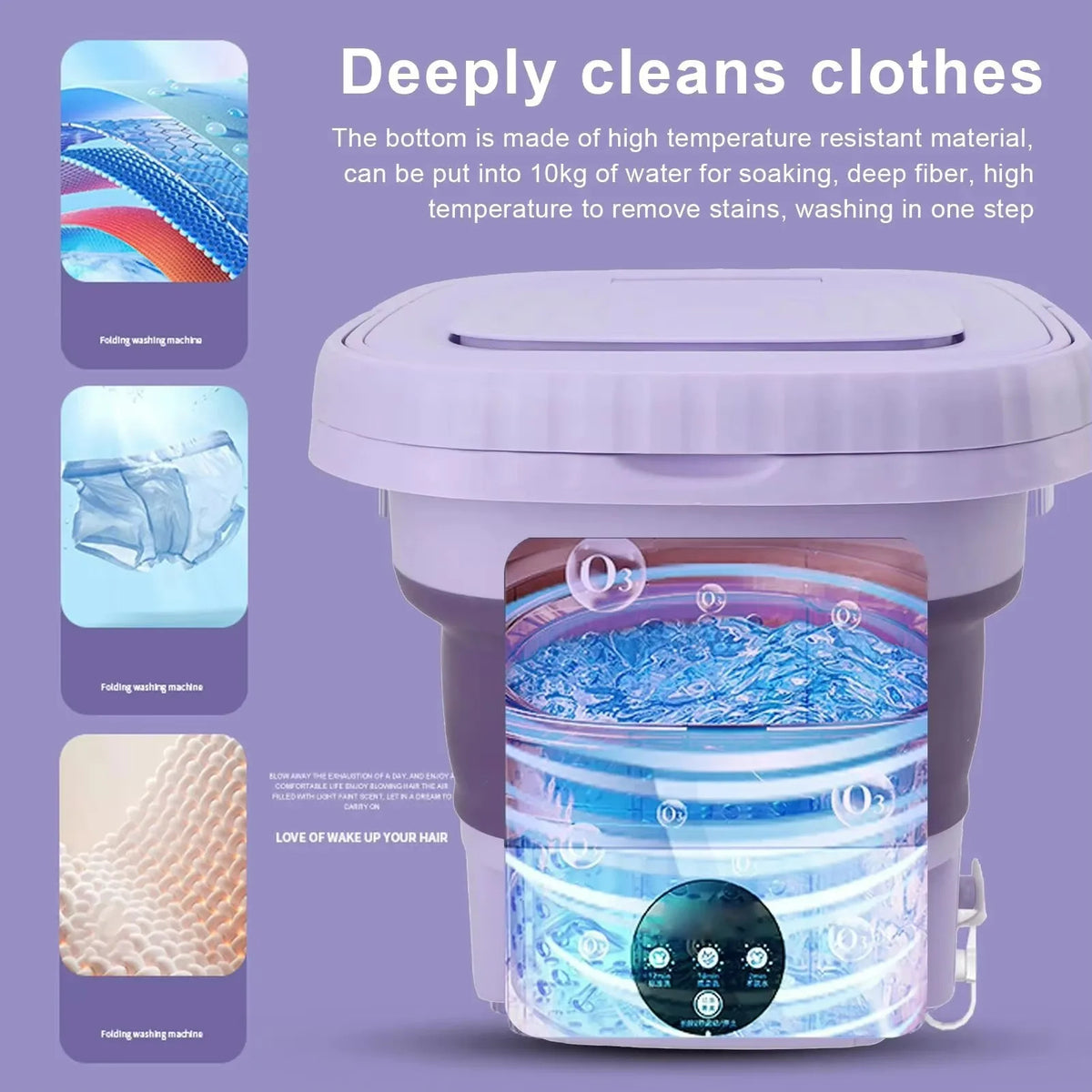 Electric Portable Washing Machine for Travel and Underwear – 8L Mini Folding Design 338423