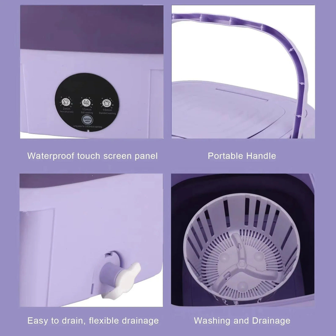 Electric Portable Washing Machine for Travel and Underwear – 8L Mini Folding Design 338423