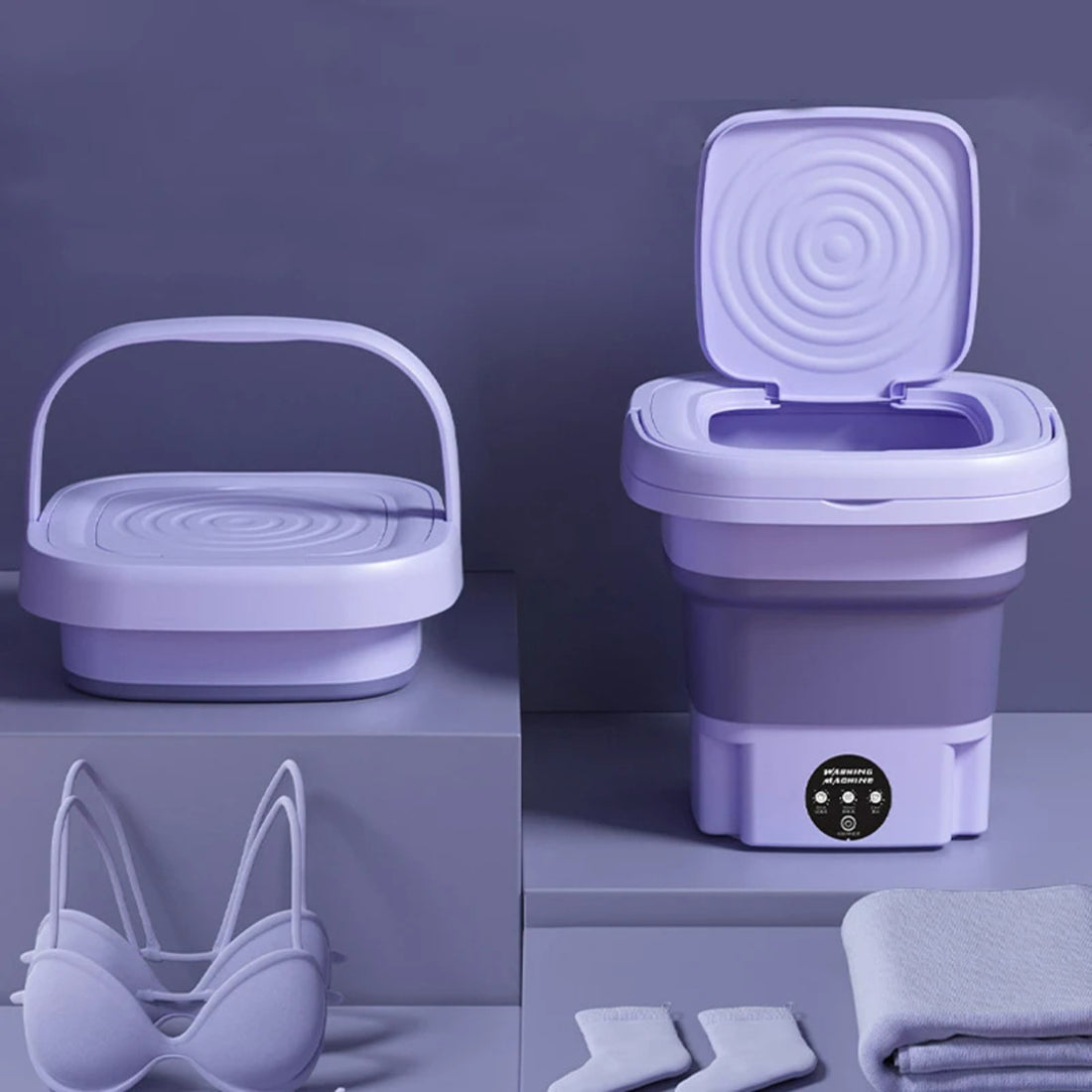 Electric Portable Washing Machine for Travel and Underwear – 8L Mini Folding Design 338423