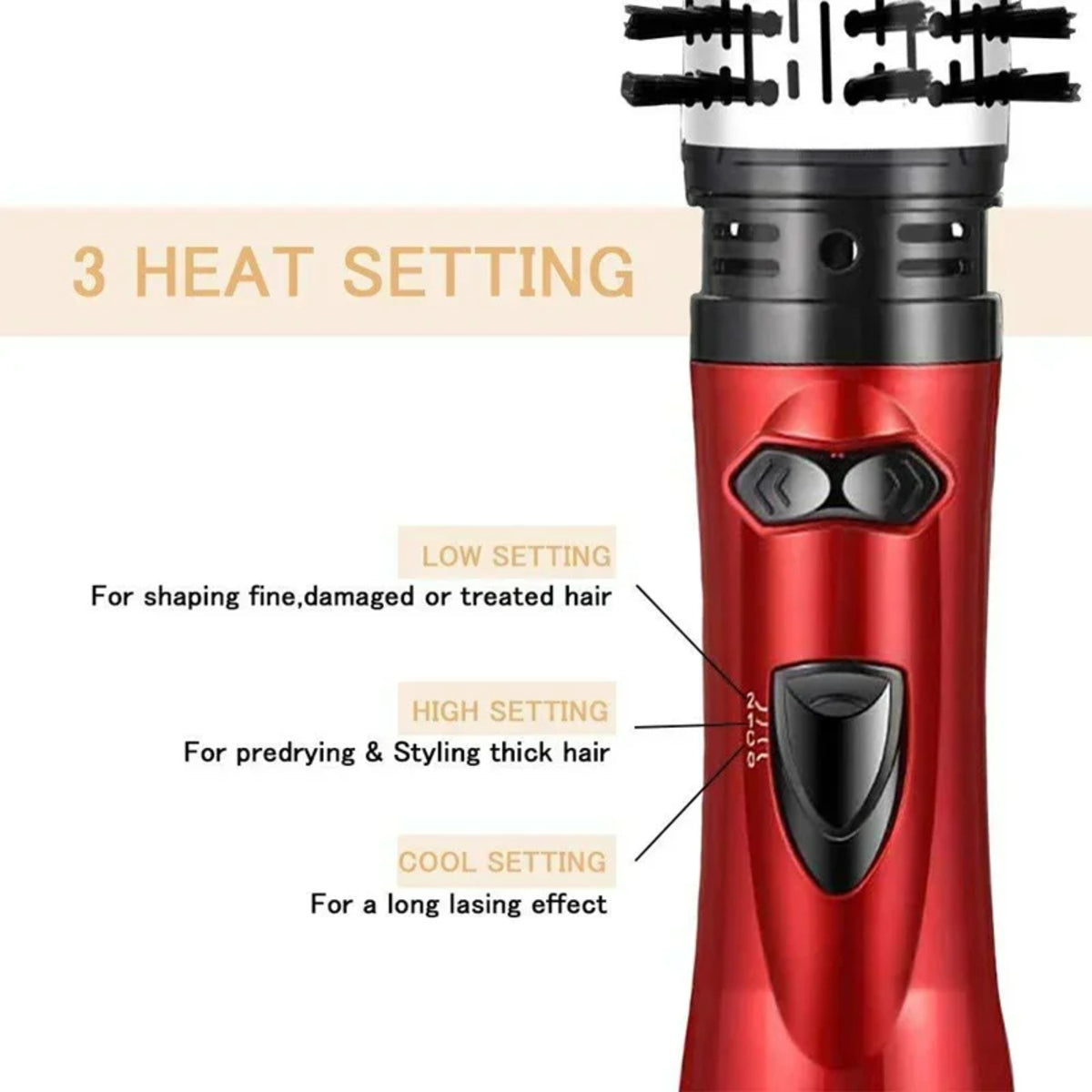 Electric Rotating Hair Dryer - 3 in 1 Styler with Hot Air and Round Brush 338031