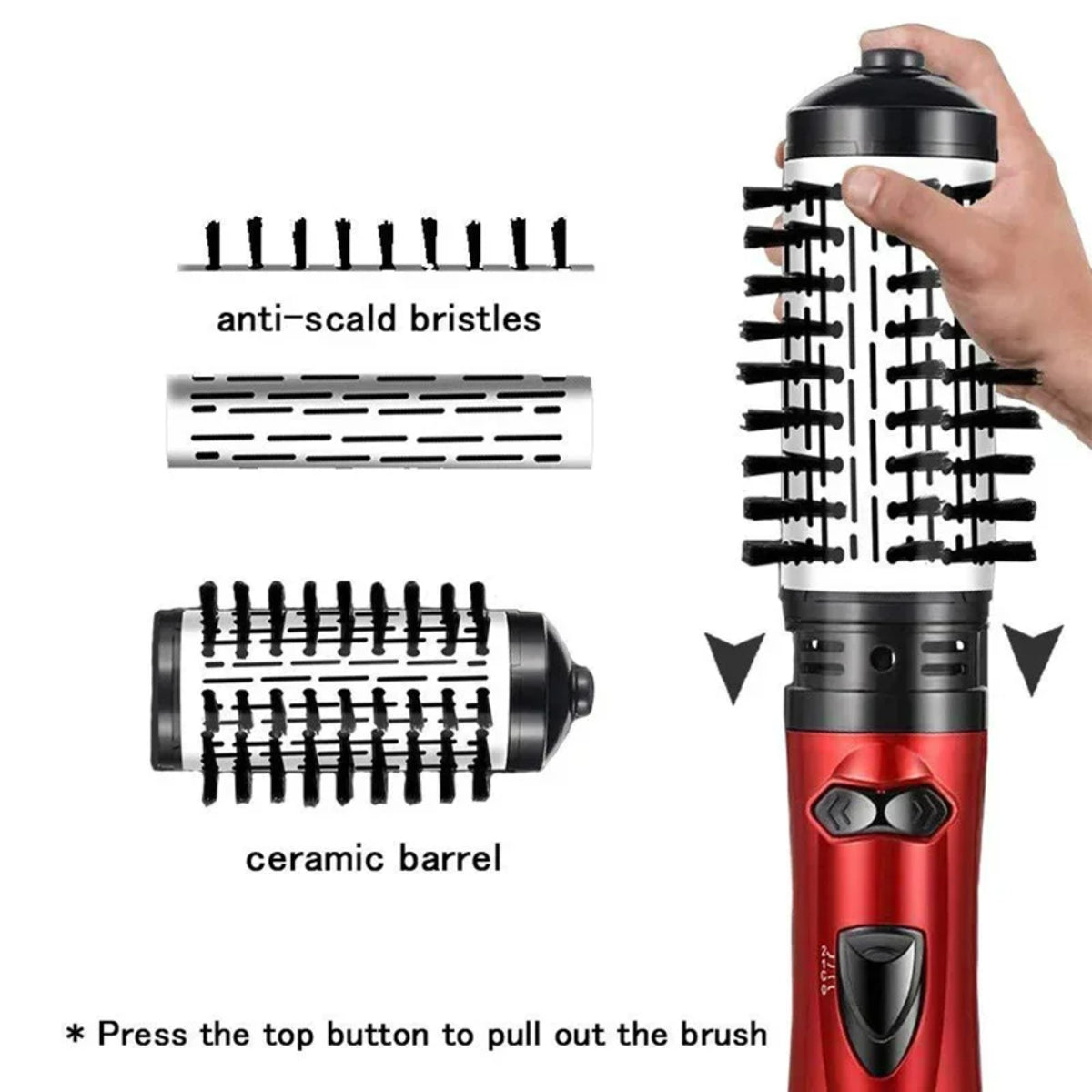 Electric Rotating Hair Dryer - 3 in 1 Styler with Hot Air and Round Brush 338031