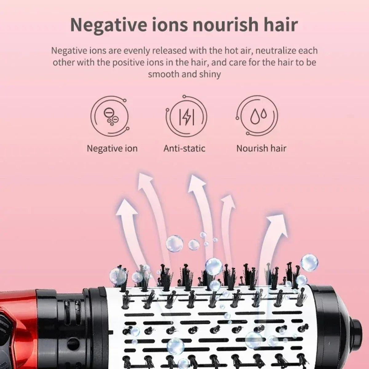 Electric Rotating Hair Dryer - 3 in 1 Styler with Hot Air and Round Brush 338031