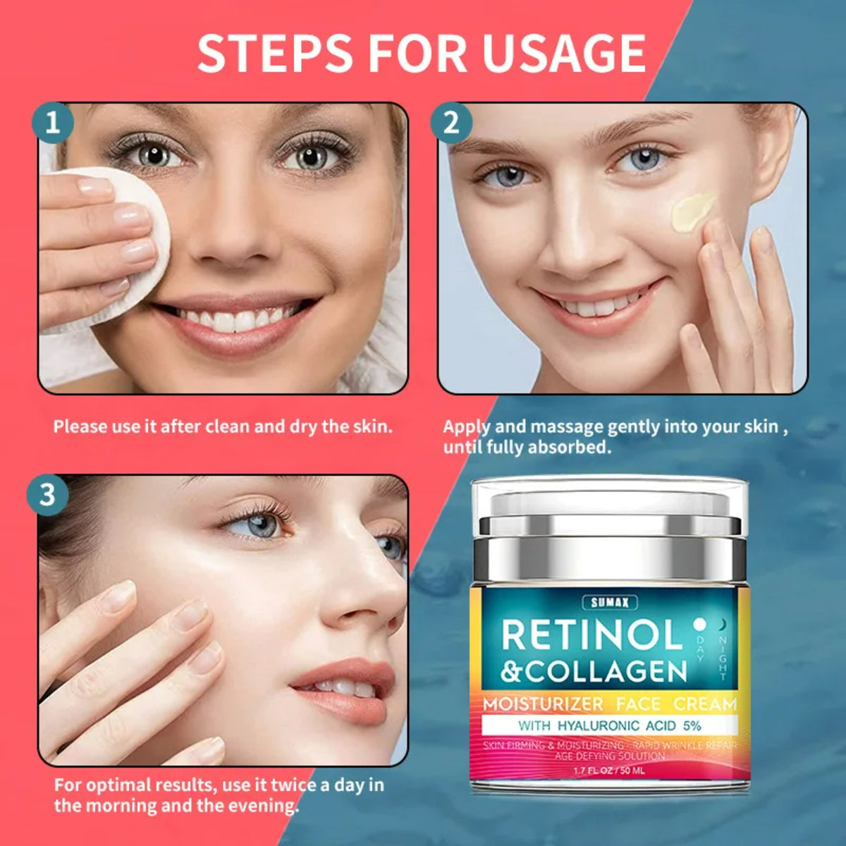 Collagen Retinol Face Cream for Wrinkle Repair - Day and Night Moisturizer 345695