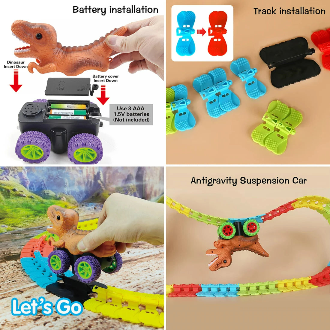 Anti-gravity Dinosaur Car Track for 4-12 Years Old 333127