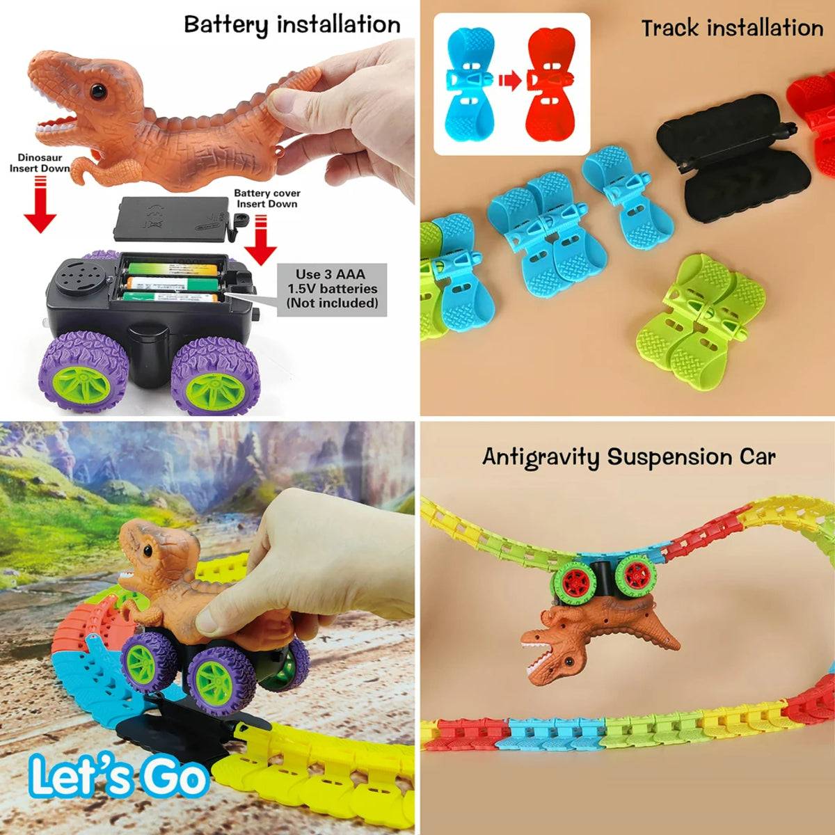 Anti-gravity Dinosaur Car Track for 4-12 Years Old 333127