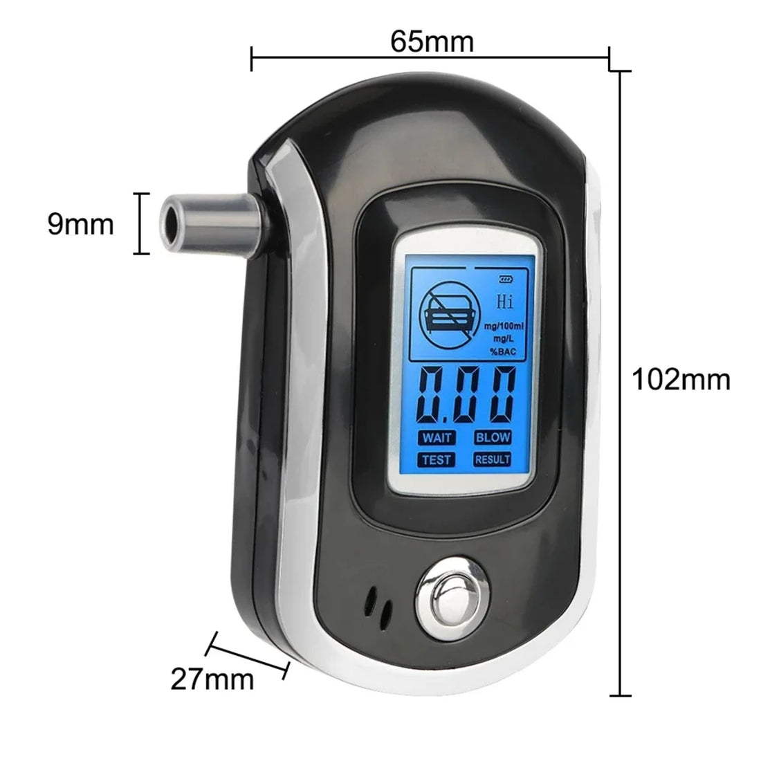 Accurate LCD Alcohol Breath Tester – Handheld Digital Breathalyzer with Display 260956