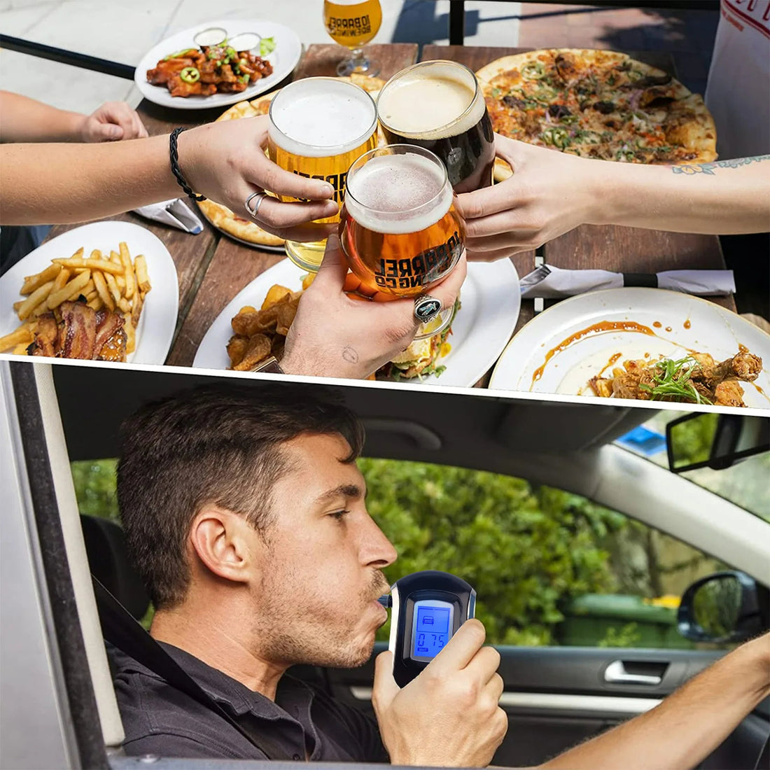 Accurate LCD Alcohol Breath Tester – Handheld Digital Breathalyzer with Display 260956