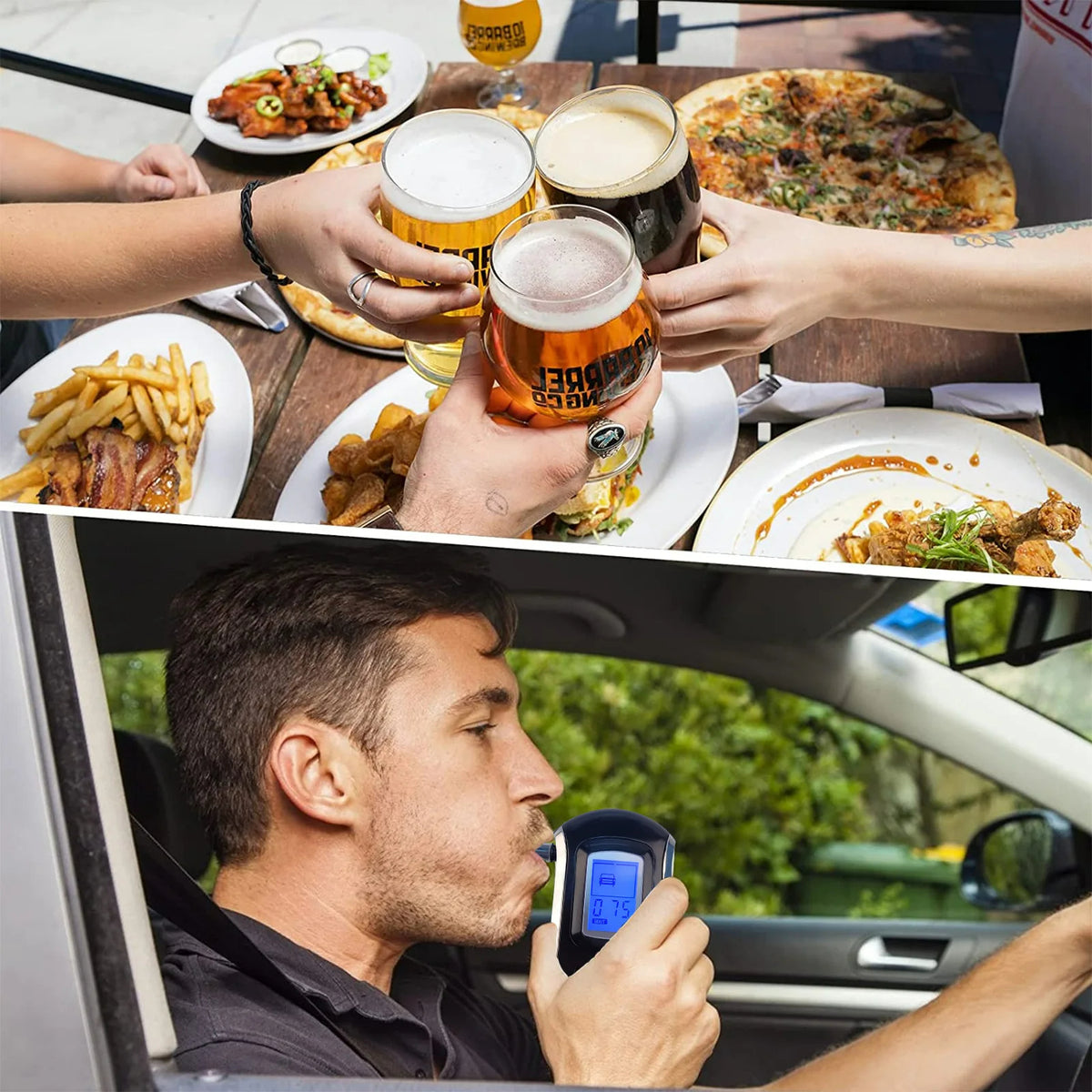 Accurate LCD Alcohol Breath Tester – Handheld Digital Breathalyzer with Display